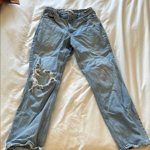 Distressed Blue Denim Jeans